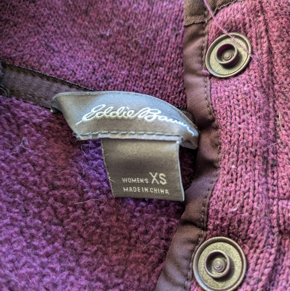Eddie Bauer 1/4 button up sweater - Picture 4 of 5